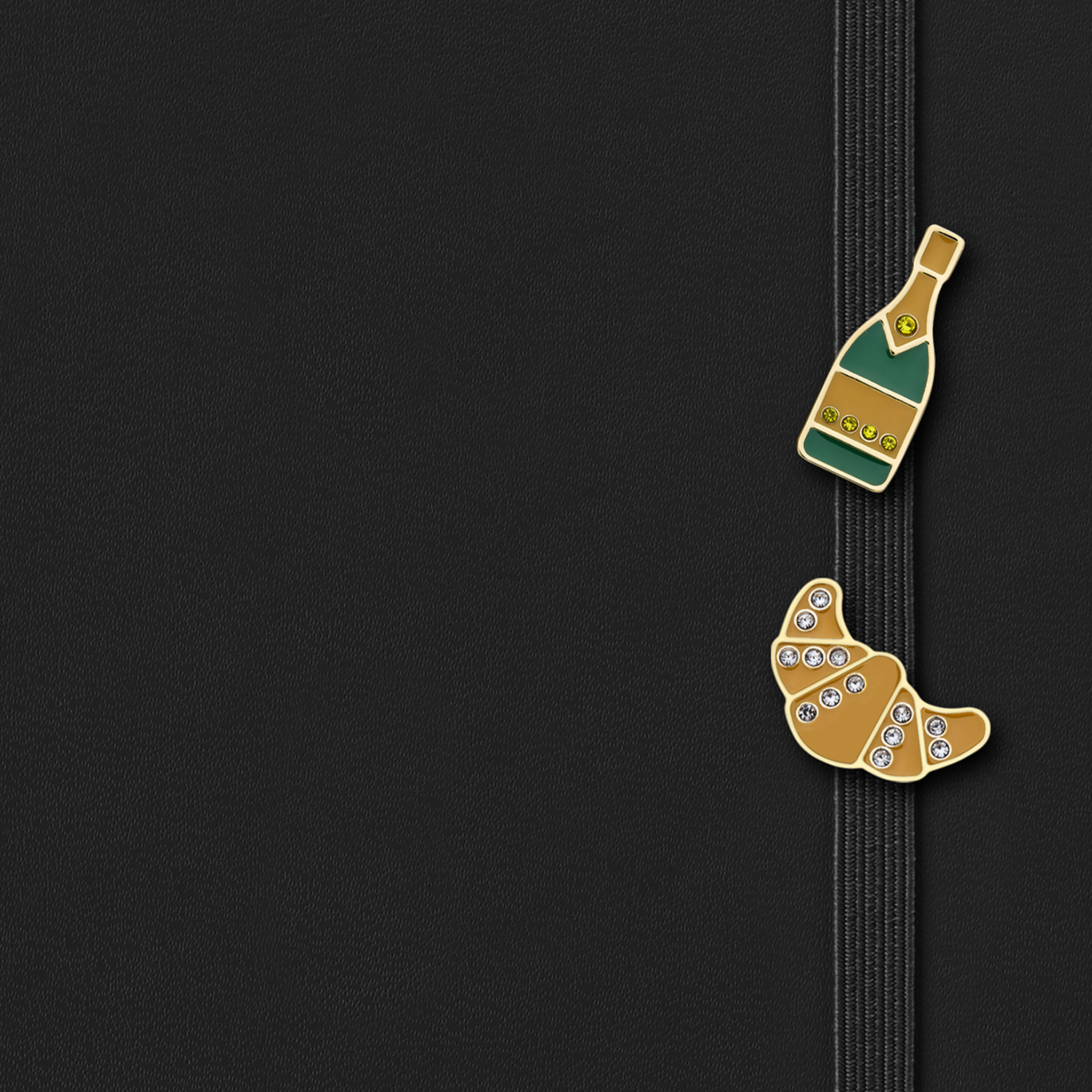 Personalization Pins Juego de dos pines: Croissant y champán